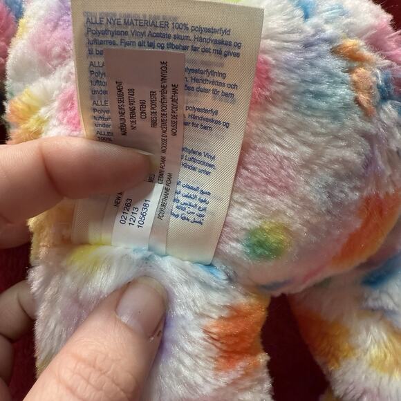 Build-A-Bear Tie-Dye Rainbow Bunny Plush Stuffed Animal 16” Pastel Multicolor - Picture 4 of 5